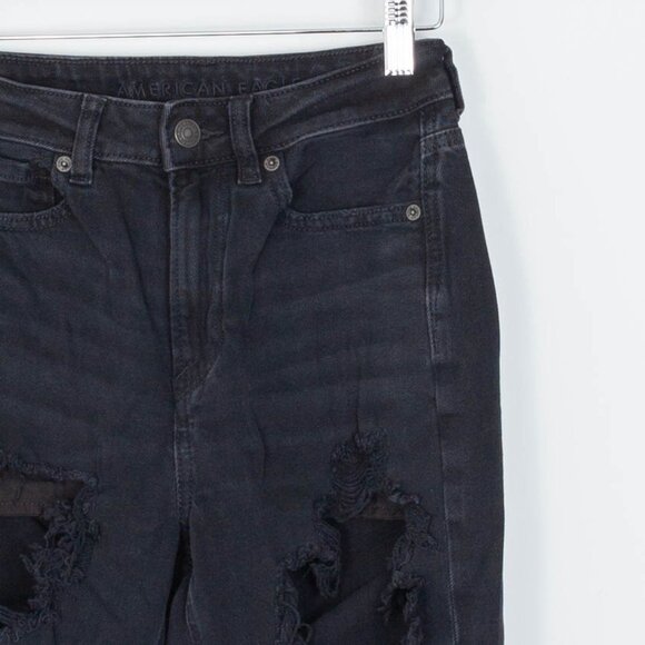 American‎ Eagle High Rise Distressed Mom Jeans Women's Size 00R - Picture 2 of 9